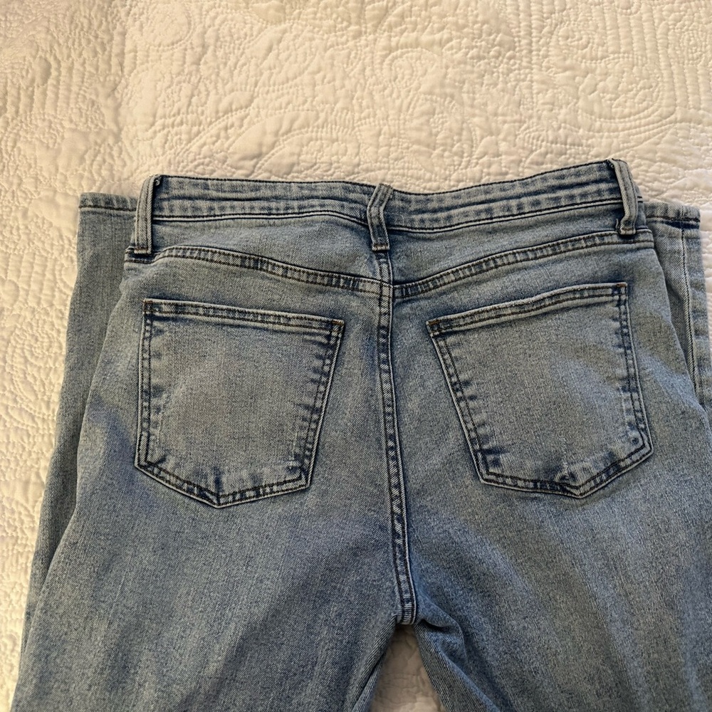 Kut from the Kloth Light Blue Distressed Straight Leg Jeans - Picture 7 of 7